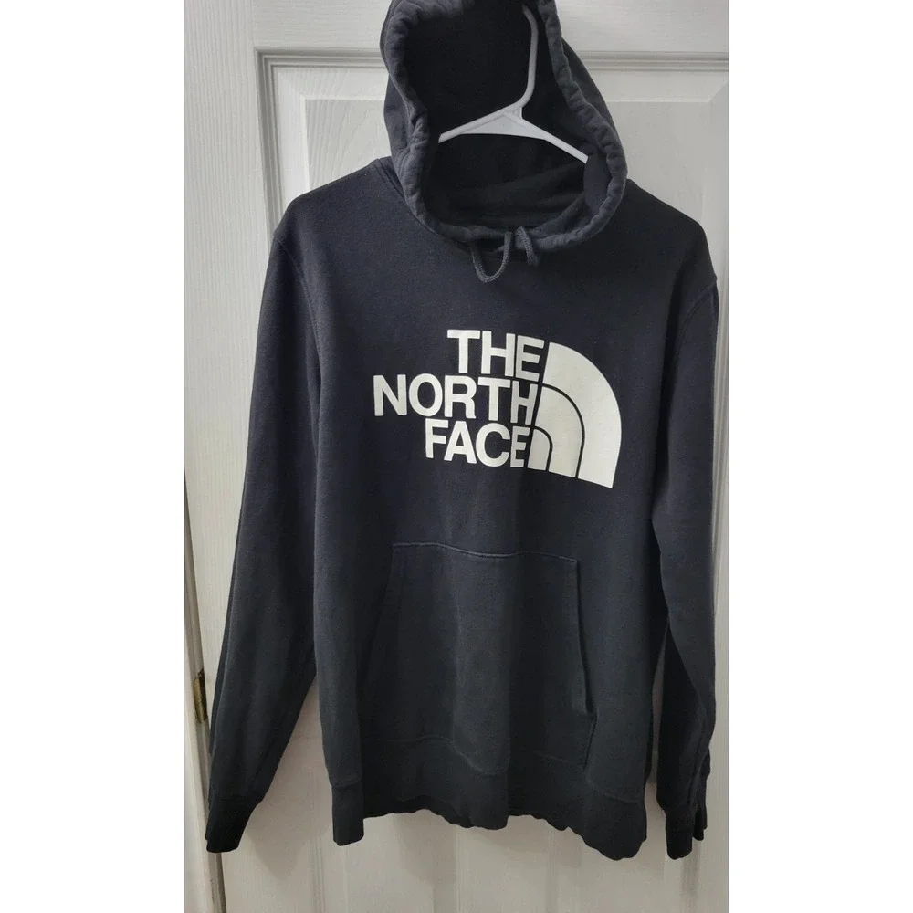 THE NORTH FACE Hoodie Mens L Black Half Dome Long Sleeve Pullover Sweatshirt EUC